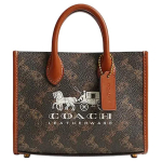 Coach Ace 17 Vankrimustriga Prinditud Kunstnahast ja Veisenahast T&otilde;mblukuga K&auml;ekott Ostukott &Otilde;lakott Crossbody K&auml;ekott V&auml;ike Naiste T&otilde;mblukuga K&auml;ekott Truffle CT890-B4TXN Box(Basic Set+Box)
