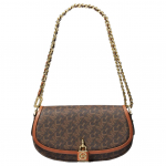 Michael Kors MK Mila triibulise kirjaga klassikalise prindiga ketilukuga sadulakott naiste &otilde;lakott tumepruun tammet&otilde;rupruun 30H3GIMM1B-227 Basic Set (Bag+Dust Bag)