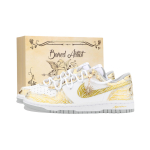Nike Big Jiangjin Moon, Shopping Bag Abrasion Resistant Low top Skateboard Shoes Men's White Gold 355152-106(Team1390-) 44