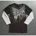 VibeStreet Ameerika Uus Retro Trend Tr&uuml;kitud Pikkade Varrukatega 90ndate T&auml;navahip-Hopi Harajuku T-s&auml;rk Meeste Mood Gooti Vabaaja Puuvillane L&otilde;tv Topp XL black