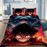 &Uuml;heosaline tekikottide komplekt Zoro Luffy Anime Voodipesu komplekt Poisi tekikott Padjap&uuml;&uuml;r Magamistoa kaunistus 2/3 tk Kingitus 135x200cm