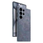 100% Itaalia Alcantara Nahast &Uuml;mbris Samsung Galaxy S24 S25 S26 Ultra Plus + Magnetiline Kaas Premium Luksuslikud &Uuml;mbrised S26Ultra jaoks For S25 Ultra helehall v&auml;rv