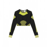 adidas by Stella McCartney Naiste TrueStrength Silekootud L&uuml;hike Pikkade Varrukatega Topp Must/Kollane Naised HN2882 XXL