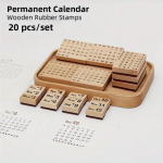 20 tk/komplekt P&uuml;sikalender Puidust kummist templid Scrapbooking Dekoratsioon Bullet Journaling DIY k&auml;sit&ouml;&ouml; standardtempel