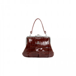 VIVIENNE WESTWOOD Saturni logo Eemaldatav ketiga rihm Krokodillimustriga nahast &Otilde;lakott Risti &uuml;le keha rahakott Naiste rahakott Burgundia 52020003L0039I401 Basic Set (Bag)