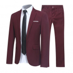 1 komplekt meeste jakkp&uuml;ksid, &uuml;hev&auml;rvilised voodipesu kraega Slim Fit &auml;ri&uuml;likonna komplekt, suures suuruses peigmehe bleiserp&uuml;ksid pulmakontorisse L
