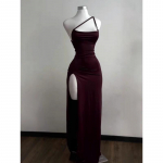 Uus Mood Suvi Seksikas Traksidega Pikk Kleit Y2K Seljast Lahtine Varrukateta Elegantne Peo Bodycon K&otilde;rge L&otilde;hikuga Pikad Kleidid Naiste &Uuml;hev&auml;rvilised Naiste R&otilde;ivad S