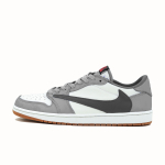 Travis Scott x Jordan Air Jordan 1 Polsterdus Libisemisvastased Madalad Vintage Korvpallijalatsid Unisex Valge Gra DZ4137-700(Meeskond-)-Juhuslikud pakendikotid 35.5 gray