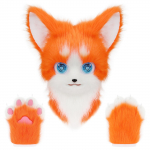 Loom kass Fursuit Pea Mask Karvane Ja Therian K&auml;pa Kindad Komplekt Halloweeni Cosplay Kost&uuml;&uuml;mi Tarvikuteks One Size