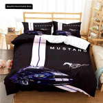 Mustangi auto muster Mugav tekikate padjap&uuml;&uuml;r voodipesu komplekt Laste magamistoa kaunistus Kodutekstiil 70x133cm 3pcs