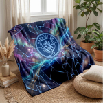 Manchester City teemaline tekk Pehme flanelltekk Luksuslik visketekk Mugav diivanivoodi tekk kodukaunistuseks 130x150cm