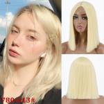 MISS PARUK Naiste l&uuml;hikesed sirged keskmise osa juuksed Parukas Roosa Sinine Blond Oranž S&uuml;nteetilisest kiust parukas Halloween Cosplay igap&auml;evaelu