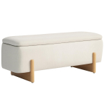 Panipaik-taburet, Polsterdatud ping, Imitatsioonlinane, 111 x 44 x 44,5 cm, Kreemjas valge 111 x 44 x 44.5 cm kreemikas
