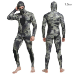 Meeste Camo 2-osaline m&auml;rg&uuml;skost&uuml;&uuml;m Sukeldumine Snorgeldamine Spearfishing 1,5 mm 2 mm 3 mm Neopreen Termiline Sukeldumiskost&uuml;&uuml;m XL
