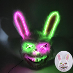 Hirmutav LED-valgustusega J&auml;nese Mask Pehme M&otilde;rvar-j&auml;nes Helendav verine Mask Halloweeni Karnivali Cosplay jaoks Helendab pimedas Peo green