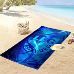 1. FC Magdeburgi tr&uuml;kiga r&auml;tik, suur pehme kiiresti kuivav r&auml;tik randa, telkimiseks, ujumiseks 80cmx160cm(31x63inch) blue