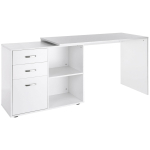 L-kujuline arvutilaud, p&ouml;&ouml;ratav kodukontori laud sahtlite, failikapi ja hoiuriiulitega, kirjutuslaud, 117 x 83,5 x 76 cm, valge 162 x 50 x 76 cm
