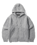 TRILLION Pestav Aran-koes kapuutsiga lukuga kampsun (Melange Grey) Melange Gray/M gray