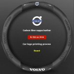 Auto roolikatte Volvo XC40 XC60 XC70 XC90 V40 V50 V60 V90 S40 S60 S80 S90 jaoks S&uuml;sinikkiud 38cm Nahk Auto Tarvikud FE3 s&uuml;sinikkiust must v&auml;rv