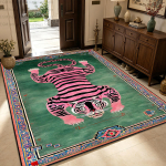 Retro tiigrimustriga suur vaip elutoa kaunistuseks, libisemiskindel, pestav, l&uuml;hike samet, pehme, esiku, salongi, magamistoa p&otilde;randamatt 160x200cm