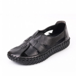 Naiste sandaalid Suvised uued ehtsast nahast k&auml;sitsi valmistatud naiste kingad Naiste lamedad kingad 36 must