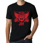 Meeste vintage T-s&auml;rk Graafiline T-s&auml;rk Feel The Joy Deep Black Red Text XS must