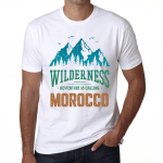 Meeste vintage T-s&auml;rk Graafiline T-s&auml;rk Wilderness Maroko valge XS valge