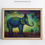 Pilt kivist teemantmaalist loomamosaiigist teemanttikandiga elevant 20X30CM