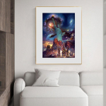 Teemantmaal Ameerika lipp Liberty Goddess Revolution K&auml;sitsi valmistatud teemantmaal Ristitikandid 20X30CM