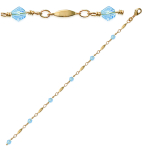 Les Tr&eacute;sors De Lily [D8003] - Bracelet Plaqu&eacute; Or 'Clara' Bleu Ciel dor&eacute; - 18 cm sinine