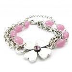 NOA [G0293] - Bracelet Cr&eacute;ateur 'Insouciance' rose Heleroosa