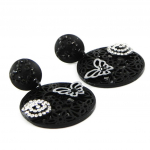 NOA [H8883] - Boucles Cr&eacute;ateur 'Carmen' noir blanc must