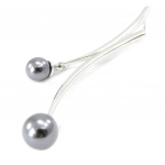 Les Tr&eacute;sors De Lily [I3966] - Pendentif Argent 'Perla' gris argent&eacute; (rhodi&eacute;) - 47 mm hall