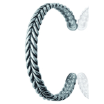 Les Tr&eacute;sors De Lily [J0105] - Bracelet Acier 'Chor&eacute;graphie' argent&eacute; - 8 mm h&otilde;be