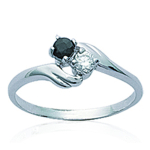Bague Argent 'Scarlett' saphir blanc (rhodi&eacute;) - 7 mm 58 sinine
