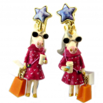 Les Tr&eacute;sors De Lily [P1991] - K&auml;sitsi valmistatud klambriga k&otilde;rvar&otilde;ngad  Monde Merveilleux  (&uuml;kssarvik) mitmev&auml;rvilised - 50x20 mm mitmev&auml;rviline