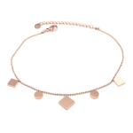 Les Tr&eacute;sors De Lily [Q0911] - Chaine cheville Acier 'Chor&eacute;graphie' dor&eacute; ros&eacute; (gold pink)  - lozange 10x10 mm Heleroosa