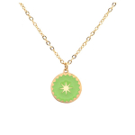 Les Tr&eacute;sors De Lily [Q2548] - Collier cr&eacute;ateur acier 'Etoile du Nord' vert clair dor&eacute; - 10x10 mm roheline