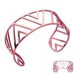 Les Tr&eacute;sors De Lily [Q4159] - Roosa kullast  Triangles  terasest k&auml;ev&otilde;ru - 58 mm 25 mm Heleroosa