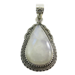 Les Tr&eacute;sors De Lily [Q5686] - Pendentif Argent 'Heaven' pierre de lune - 33x24 mm valge