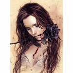 T&auml;is&uuml;mmargune teemanttikandid Blood Rose Teemantmaal Ristpistes Rhinestone kodukaunistus 20X30CM