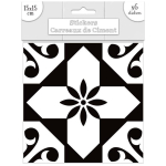 Les Tr&eacute;sors De Lily [Q7341] - Set de 6 stickers 'Carreaux de Ciment' noir - 15x15 cm must