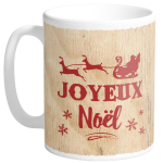 Les Tr&eacute;sors De Lily [R0483] - Keraamiline kruus 'Merry Christmas' beež punane (Made in France) - k&otilde;rgus 9,5 cm l&auml;bim&otilde;&otilde;t 8 cm beež