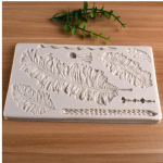 Sulgede tekstuuriga fondant silikoonvorm ise &scaron;okolaadi k&uuml;psetuskoogi kaunistamiseks savikrohvivorm elevandiluuvalge