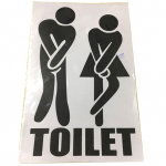 Isekleepuv eemaldatav seinaukse kleebis WC m&auml;rgi kleebis must