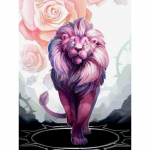 100% t&auml;ispistega 5D Daimond maalimine ristpistes Red Lion teemanttikandid loomad 20X30CM