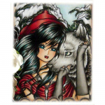 5D DIY Teemantmaal Anime t&uuml;druk ja hunt Ristpistete komplekt Mosaiik Teemanttikandid Roos T&auml;is&uuml;mmargune/ruudukujuline puur Kodukaunistus Round 20x30cm