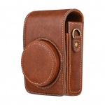 Kaasaskantav kaamerakohver s&uuml;nteetilisest nahast kandekott koos &otilde;larihmaga Sony RX100/ pruun