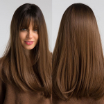 S&uuml;nteetiline parukas tukkidega Ombre Must Tumepruun Pikad Sirged Parukad Mustade Naistele T&uuml;drukutele Cosplay Party igap&auml;evastele juustele