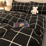 Voodipesu pestud puuvill Neljaosaline Nordic Simple tekklina, kaheinimesevoodiga magamistoa komplekt 1.5m